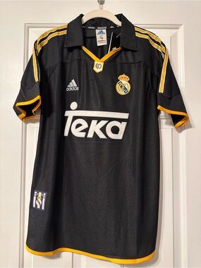 adidas Black and Gold Real Madrid collared Jersey